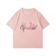 Korean commuting loose light pink shoulder T-shirt women's short-sleeved 2025 new high-end versatile bottoming shirt top