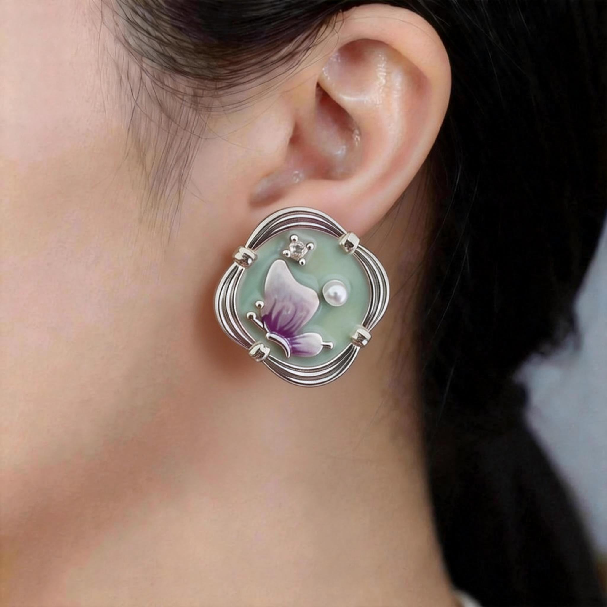 2026年新款潮耳饰复古气质油画耳环女小众设计感花朵耳钉莫奈花园,淘宝优惠券,粉丝福利购,淘宝优惠卷