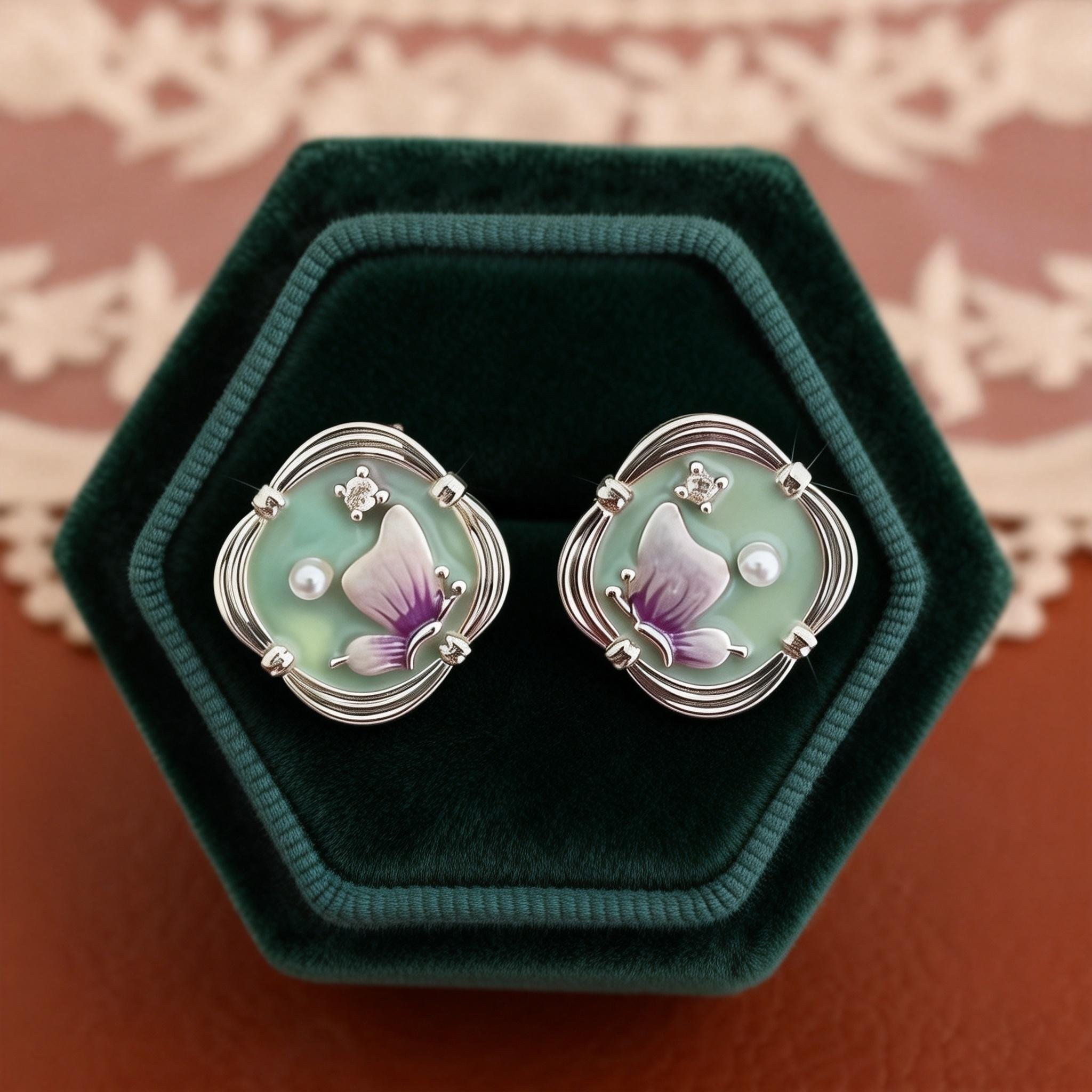 2026年新款潮耳饰复古气质油画耳环女小众设计感花朵耳钉莫奈花园,淘宝优惠券,粉丝福利购,淘宝优惠卷