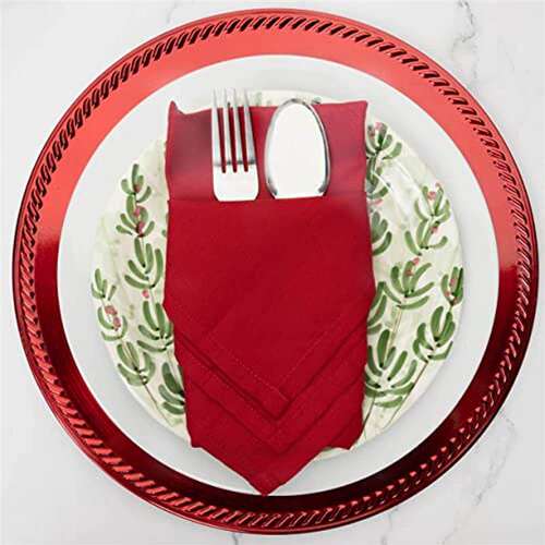 餐巾布Christmas Cloth Napkins New Year Linen Cotton西餐口布 - 图0