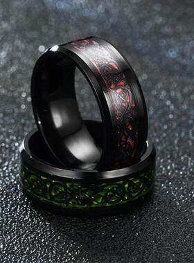 2023 Fashion Men Stainless Steel Dragon Ring Inlay Purple Bl