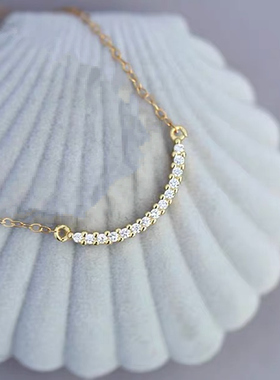 日本微笑钻简约锁骨链