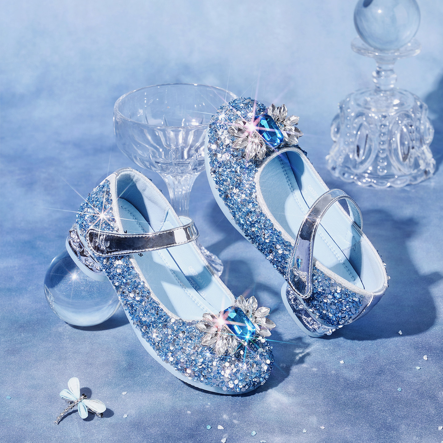 红蜻蜓女童鞋2025秋季新款艾莎水晶鞋校园高跟公主鞋儿童皮鞋单鞋,淘宝优惠券,粉丝福利购,淘宝优惠卷