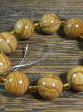 6092号 新疆哈密国画泥石手链 花泥石手串 18mm