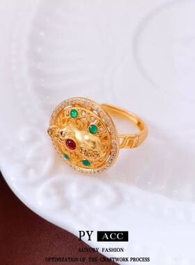 铜合金开口戒指H143 时尚轻奢气质百搭优雅精致戒指