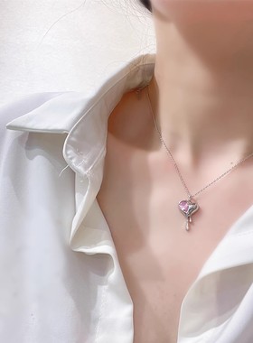 网红精致爱心吊坠锁骨链WC