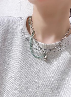 个性字母吊坠锁骨链W5