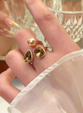 铜合金开口戒指S212 时尚轻奢气质百搭优雅精致开口戒