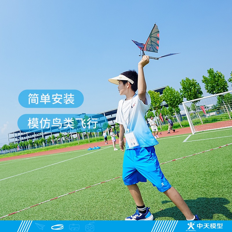 中天模型 翼神Ⅱ 鲁班鸟玩具 扑翼机 航模科普 橡筋飞机 自由飞 - 图0