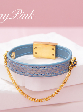 【BAY高端定制】手工钻石蛇皮真皮手环手链定制手镯情侣礼物K8K9