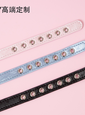 【BAY高端定制】choker项圈女颈带爱心钻铃铛项圈Puppy真皮K9