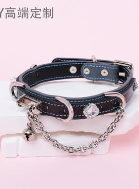 【BAY高端定制】蝴蝶结牛皮项圈骨头puppy女颈带K9定制choker