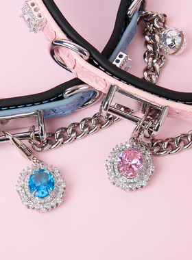 【BAY高端定制】蛇纹牛皮项圈钻石puppy女颈带K9脖圈定制choker