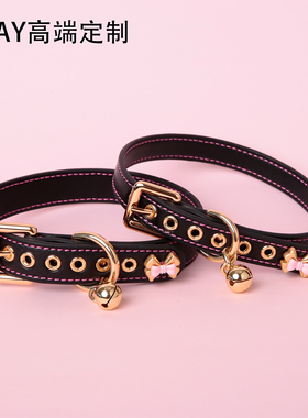 【BAY高端定制】铃铛项圈choker定制颈圈puppy蝴蝶结k9脖圈刻字