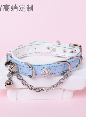 【BAY高端定制】钻石牛皮骨头牌puppy女颈带K9脖圈定制choker