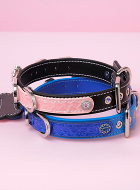 【BAY高端定制】蟒蛇皮牛皮项圈钻石puppy女颈带K9脖圈定制choker
