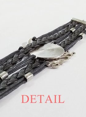 非洲国徽黑色永恒礼品皮革手链