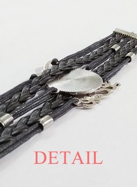 励志黑色永恒礼品皮革手链