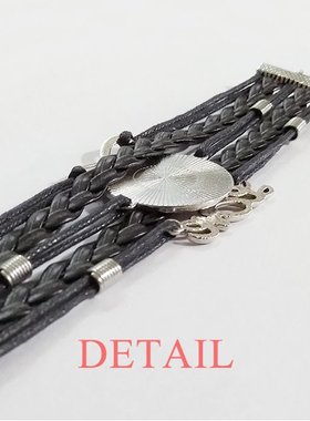 国旗黑色永恒礼品皮革手链