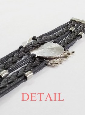 大熊猫动物黑色永恒礼品皮革手链