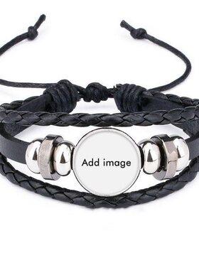 国旗皮革礼品编制手链