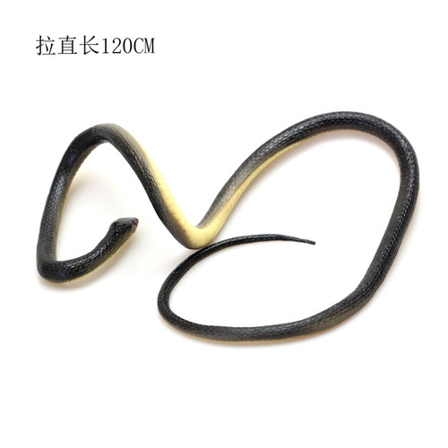 黑色大蛇整蛊吓人恶搞蛇玩具假蛇塑胶仿真水蛇整人礼物道具万圣节 - 图2