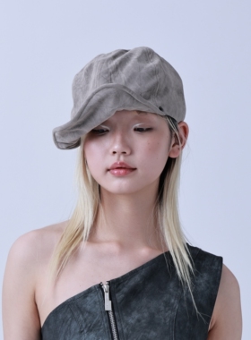 辣妹风红色报童帽小众翻折鸭舌帽