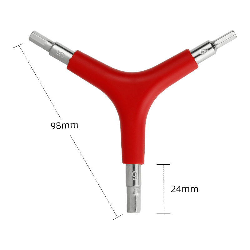 自行车Y型扳手铬钒钢三叉内六角4mm5mm6mm维修工具户外骑行旅行