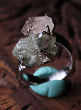 012一物一图个性独特天然水晶奇石戒指男女款指环随形原石矿标本