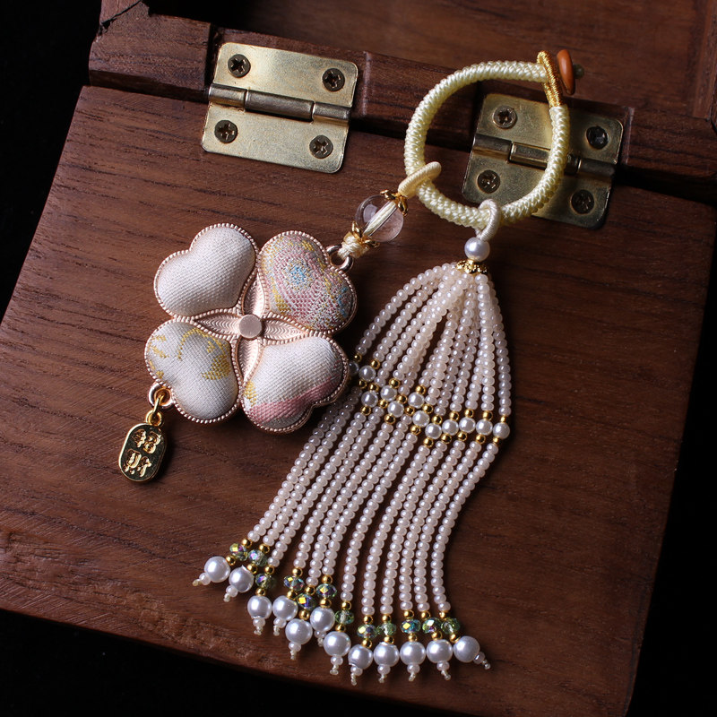 四叶草宋锦非遗成品挂件流苏包挂古风汉服挂饰车挂配饰钥匙扣挂坠,淘宝优惠券,粉丝福利购,淘宝优惠卷