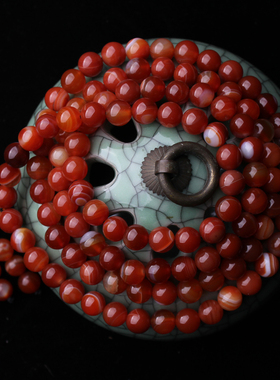 条纹红玛瑙108颗多圈手链念珠链