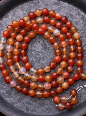 原色条纹红玛瑙108多圈手链念珠