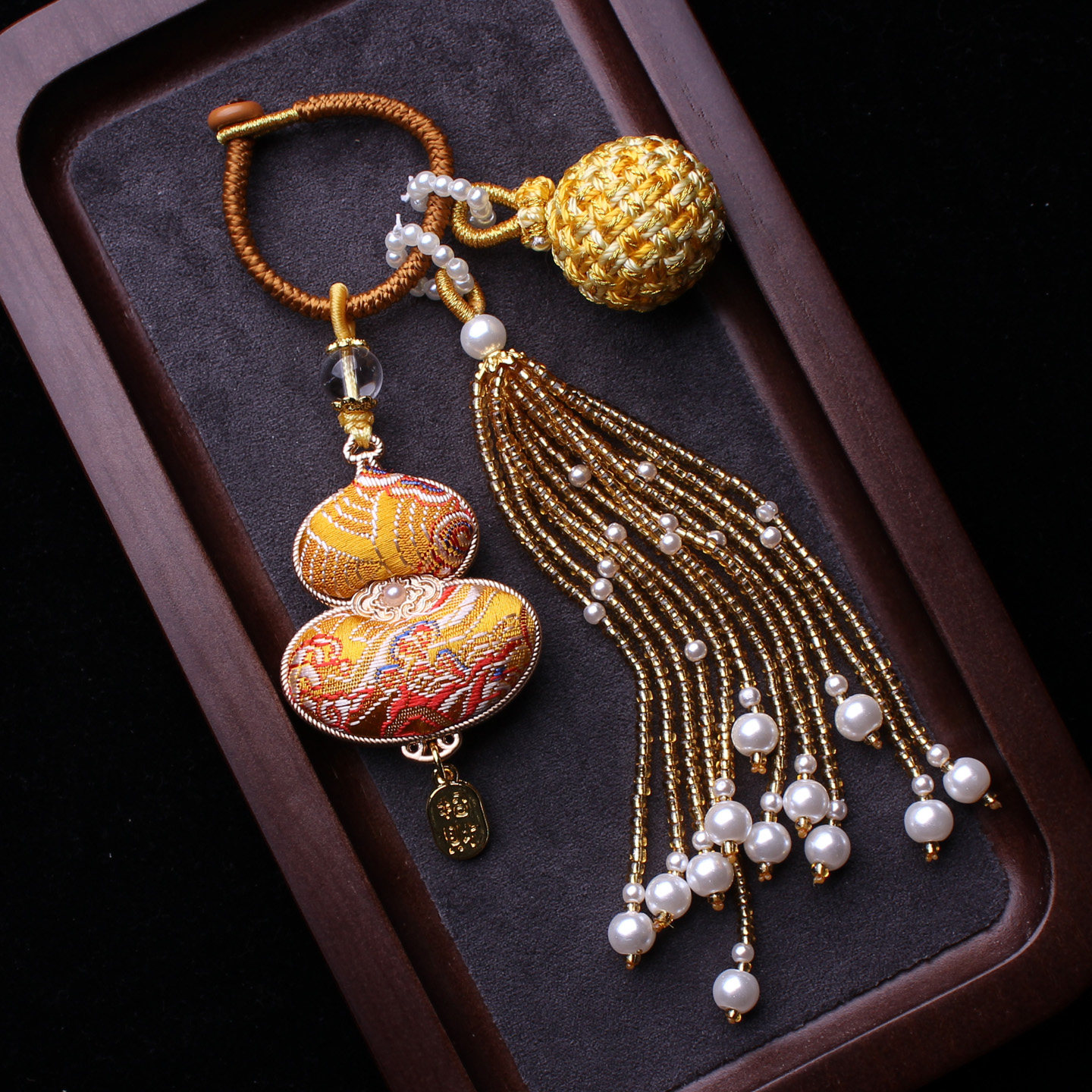 非遗宋锦双面葫芦包包压襟挂件流苏穗子有球必应旗袍汉服钥匙挂饰,淘宝优惠券,粉丝福利购,淘宝优惠卷