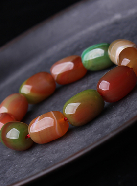 孔雀玛瑙桶珠手链路路通手串