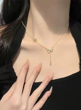 时尚轻奢爆款珍珠项链钛钢不掉色女百搭感锁骨链精致配饰