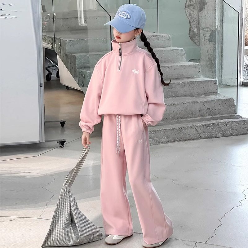 女大童套装春秋装2025新款洋气时髦休闲卫衣卫裤童装两件套,淘宝优惠券,粉丝福利购,淘宝优惠卷