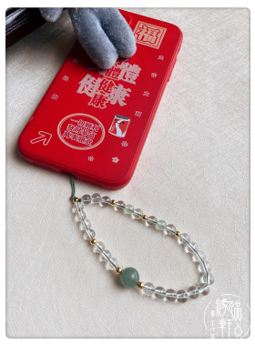 Big C原创 白水晶+东陵玉手机包挂饰 财富之石 安抚情绪 幸运之