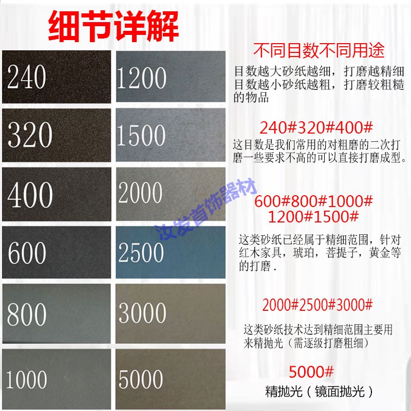 德国砂布砂纸3m沙纸水磨木工幼抛光粗P400打磨进口干湿磨240-5000 - 图2