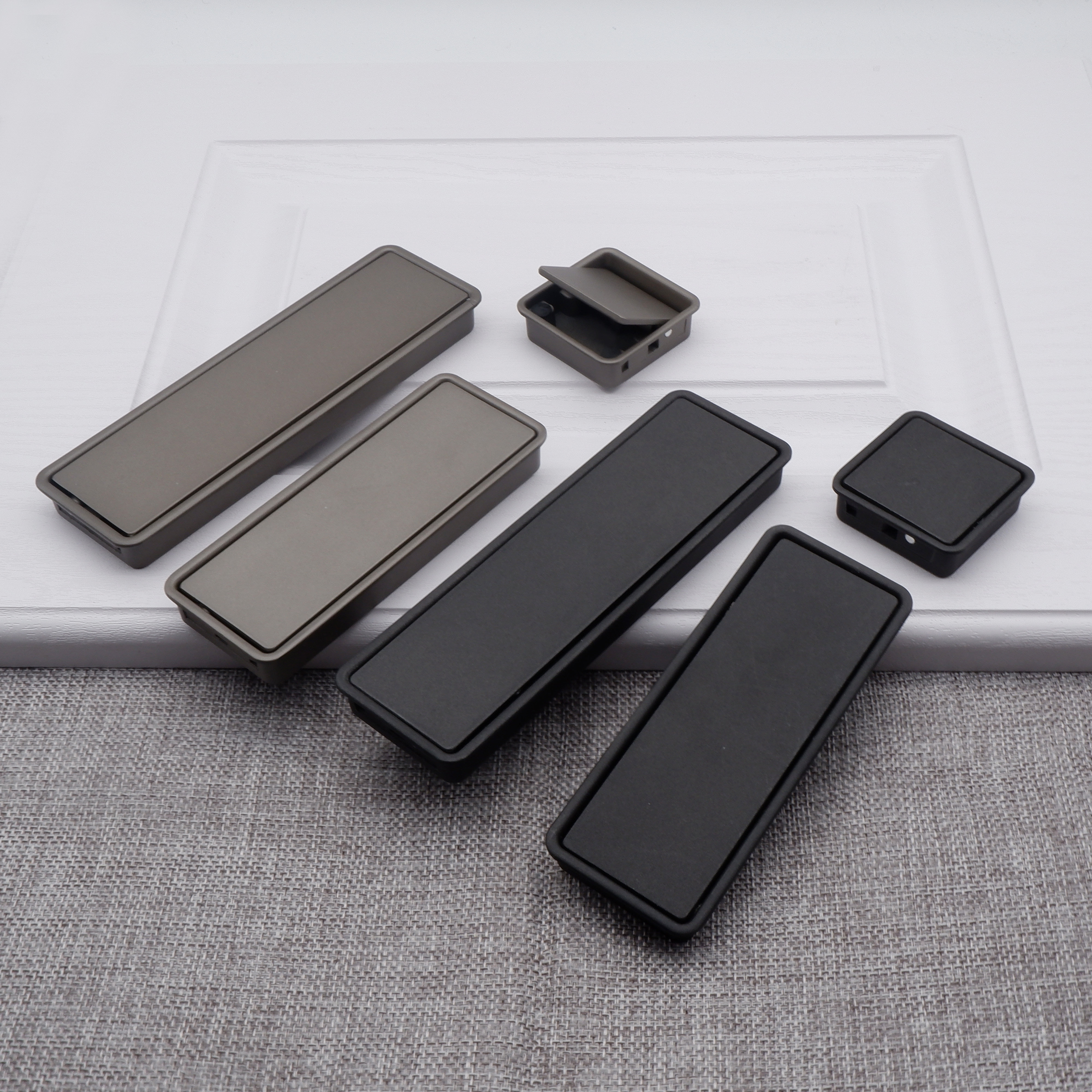 隐形暗藏式抽屉方形拉手嵌入式现代简约衣柜暗装把手平贴开槽扣手