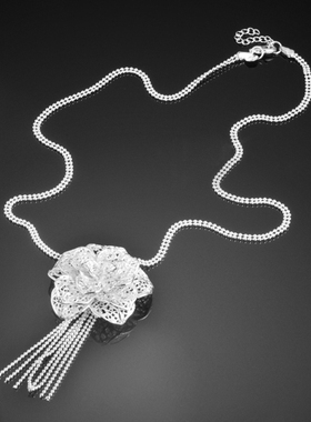 长款配饰大气韩版复古时尚风银链