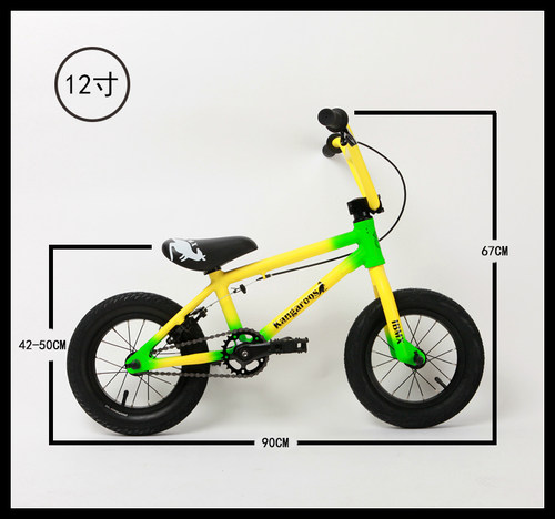 新款IBMX12寸儿童bmx小轮车Kangaroo铝合金Pro款 4.9kg 哑光黑 - 图2