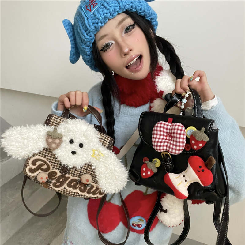 日光欲原创迷你书包小众搞怪双肩包出街穿搭Y2K小巧可爱秋冬背包 - 图2