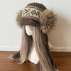 Nikko Yu original woolen knitted hat women's winter Fair Island Korean woolen hat warm ear protection Lei Feng hat