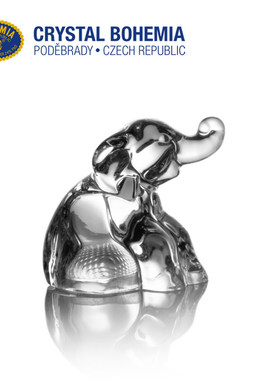 捷克原装BOHEMIA水晶玻璃动物北欧轻奢小象桌面饰品摆件生日送礼