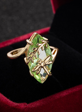 新款跨境wish独立站爆款饰品欧美创意苹果绿锆石手饰马眼蜻蜓