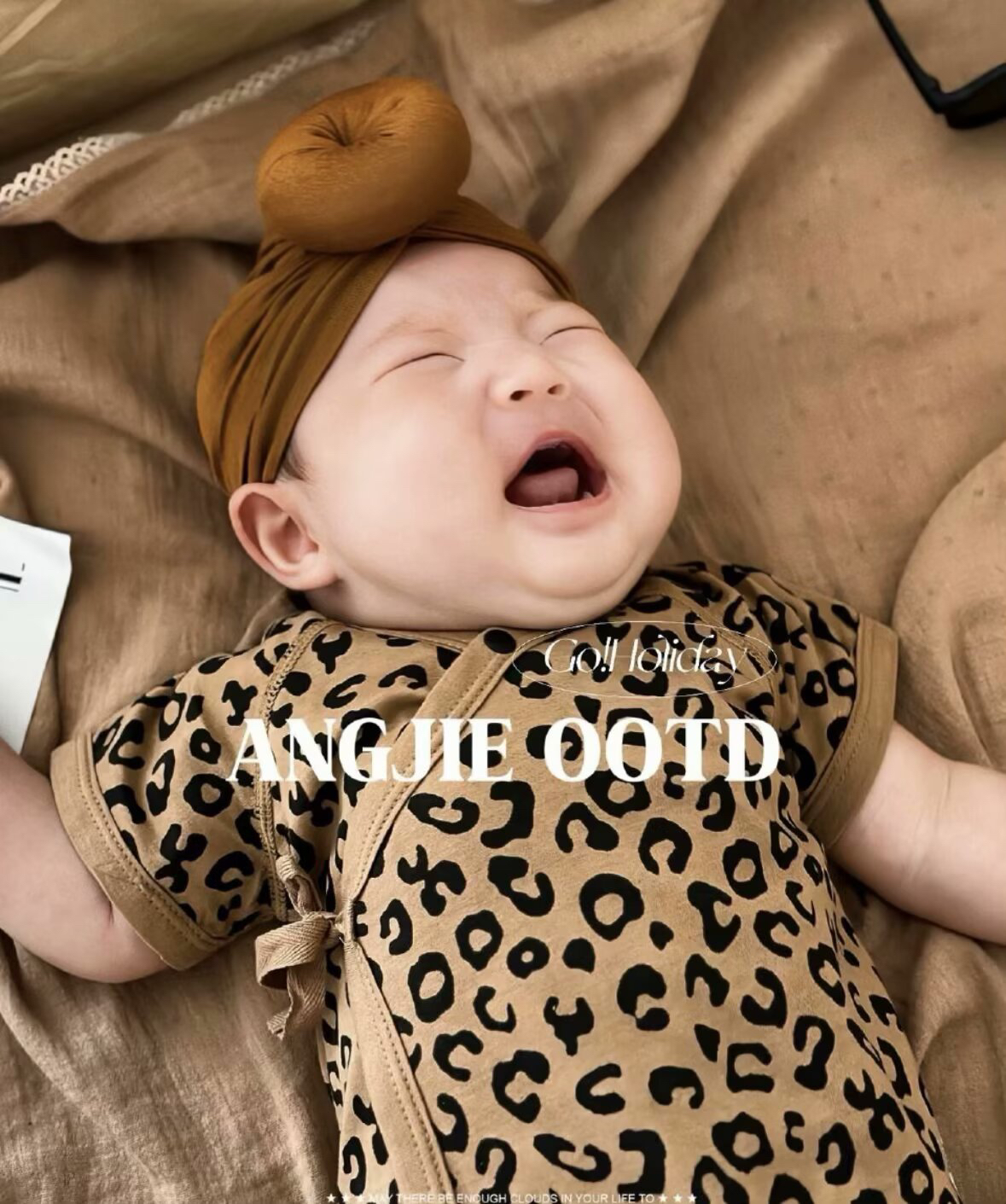 豹纹新生儿婴儿衣服夏季短袖包屁衣纯棉a类男孩女宝宝三角哈衣52 - 图0