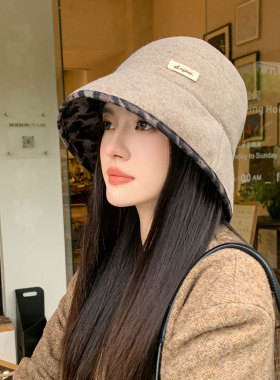 正反两戴渔夫帽女秋冬显脸小盆帽