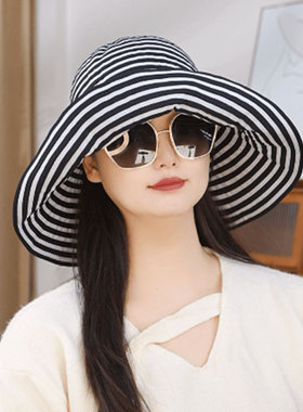 可折叠渔夫帽女夏季遮阳防晒帽