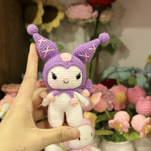 小潘miu手作手工编织毛线玩偶钩针成品库洛米美乐蒂钥匙扣挂件 - 图1
