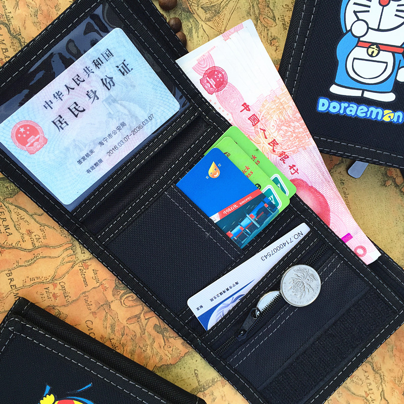 钱包男短款 个性帆布薄款小钱夹 日韩青少年学生创意潮流动漫皮夹 - 图2